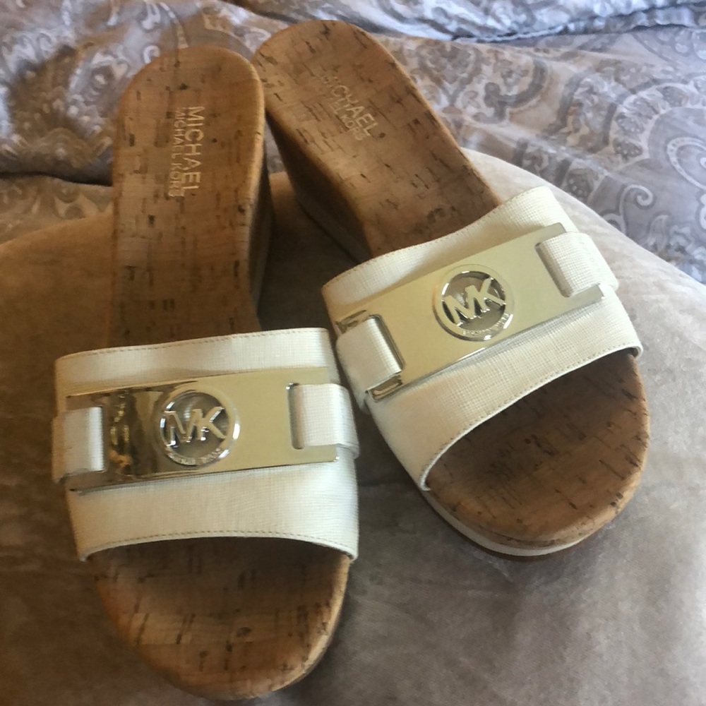 Michael kors white wedges size 8.5 M